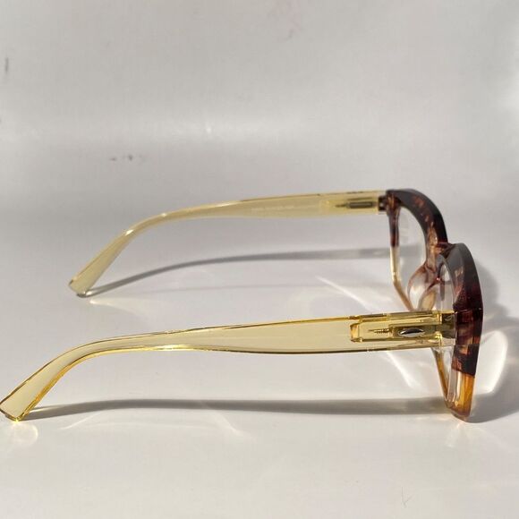1555 Claudia Square Concave 1.5 NEW Tortoise Reading Glasses Blue Light Filter - Picture 6 of 9